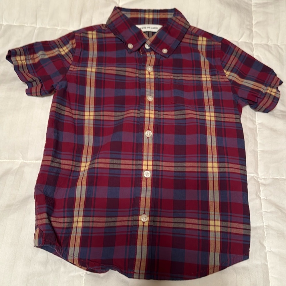 JANIE AND JACK BUTTON DOWN SHORT SLEEVE SHIRT